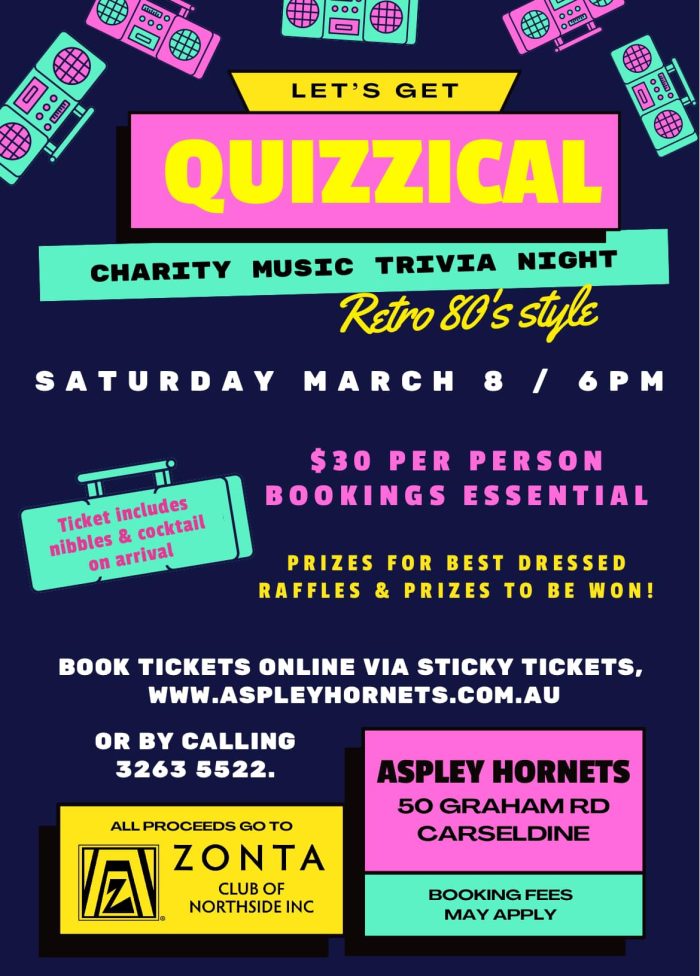 IWD 2025 - Music Trivia - Aspley - POSTPONED UNTIL 28 MARCH @ Aspley Hornets